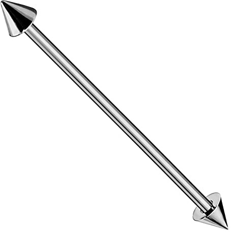 G23 Grade massivem Titan 14 Gauge (1,6 MM) geraden Langhantel mit 6MM Konus Industrial Piercing
