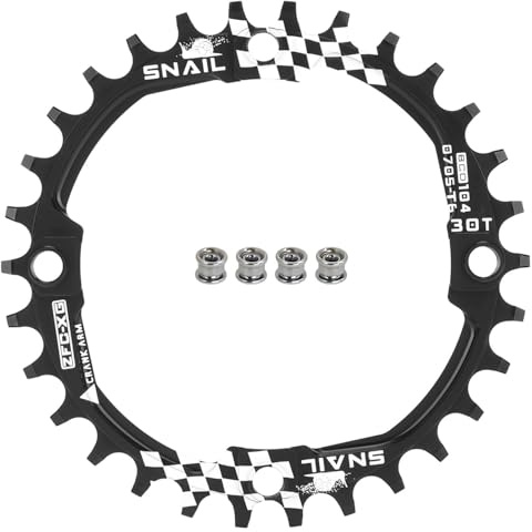 FOMTOR Schmales breites Kettenblatt 30T 104 BCD 9 10 11 Gang Einzel-Kettenblatt für die meisten Mountainbikes Rennräder BMX MTB Fixie Track Fahrrad (rund)