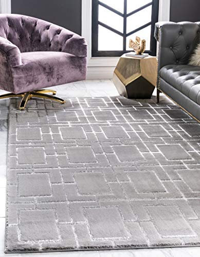 Marilyn Monroe Glam Collection Area Rug - Deco (5' 1' x 8' Rectangle, Gray Silver/ Silver)