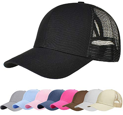 UMIPUBO Mesh Baseball Cap för kvinnor Basecap Outdoor Sport Mössa Casual Baseballkeps Nettokeps Låsshalm Baseballkeps, svart, one size