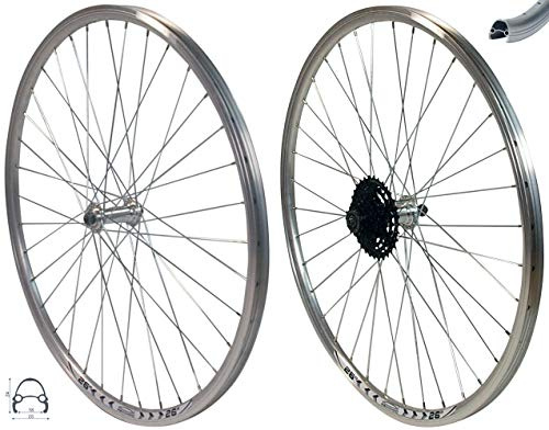 Redondo 26 Zoll Laufrad Set VR + HR Felge Silber + 8-Fach Kassette