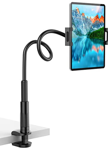 FAPPEN Universal Adjustable Gooseneck Tablet Holder, Flexible Phone Stand for Bed Desk, 360° Rotatable, Compatible with iPad Tablets Smartphones Other 4.7-12.9 Device