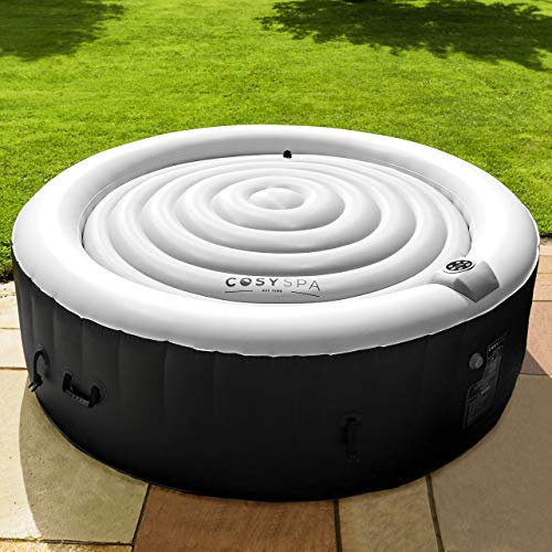 CosySpa Couvercle Gonflable Rond pour Spa Couverture Gonflable Luxe | Tapis Protection Spa | Deux Tailles Disponibles (1,6m/Gris)