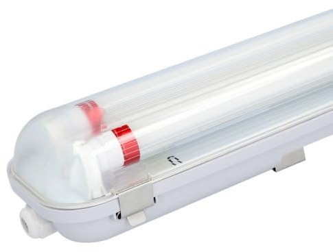 HOFTRONIC - LED-Feuchtraumleuchte 120cm 6000K Kaltweiß 36W 6300lm 175lm/W Flimmerfrei Verlinkbar T8 Werkstattlampe IP65 Wasserfest Wannenleuchte Doppel für Garage Keller Büro