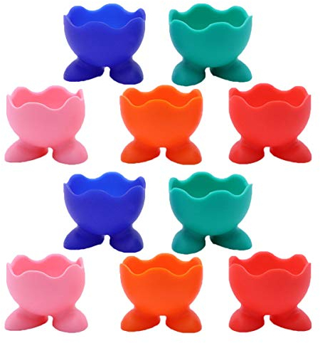 10Pcs Eierbecher,Eierbecher Set Cartoon Eierständer Egg Cup Eierbecher Lustig Kunststoff Lustiger Eiebecher Kinder Frühstücks Eierbecher Eierhalter Eierständer in Küche für Gekochte Eier