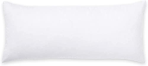 ARLINENS Luxury Bolster Pillow Case- Pregnancy Maternity Long Orthopedic Support Pillowcase Cover in white cream & silver Colors (White, Small Double 4ft)