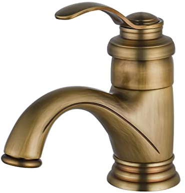 BOAOTX Retro Mixer Tap - Brushed Brass Washbasin Tap for Nostalgia Bathroom