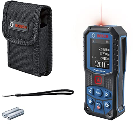 Bosch Professional télémètre Laser GLM 50-22 (portée : Jusqu’à 50 m, Robuste, IP65, ± 1,5 mm*, 2 Piles AA, dragonne, Housse)