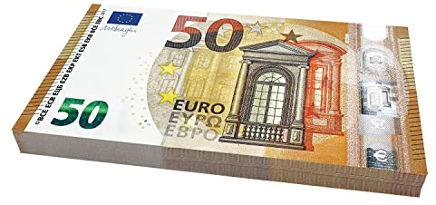 Scratch Cash Dimensioni Ridotte al 75%, Banconote Finte 100 x 50 Euro, Fac-Simile Euro