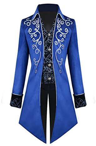 TSIRNK Costume Steampunk pour homme, costume d'Halloween pour homme, manteau vintage steampunk pour homme