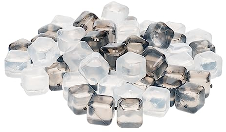 Invero 60 Pack of Reusable Fast Freeze Water Filled Ice Cubes - Ideal for Summer BBQ’s, Garden Parties or General Home Use (Grey and Clear)