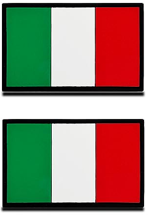 2 stycken PVC-gummi med 3D-mönster, italienska flaggor, tungt robust material, krokbaksida utan ögla, taktisk italiensk emblem patch för kläder väskor ryggsäck uniform väst