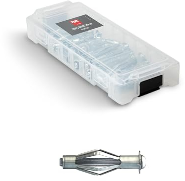 TOX L-BOXX Micro Acrobat in stapel- und verklickbarer Sortierbox, mit Metall-Hohlraumdübel in 4 Größen M4x38, M5x37, M5x65 und M6x52 mm, für ein- und zweilagige Wandplatten, 34-tlg., 094901804