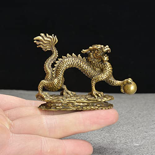 Levine Home Dekorative Figur Ornamente, Bronze Ornament Mythische Tier Drache Kupfer Figuren Reine Messing Drache Briefbeschwerer Sammlung