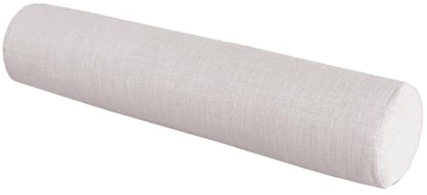 Waigg Kii Almohada redonda para cama larga, cojín cilíndrico para sofá, reposabrazos de sofá, almohada redonda para soporte de cuello y lumbar (20 x 150 cm, blanco)
