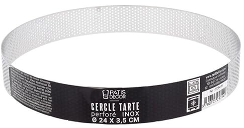 Cercle à tarte perforé inox H 3,5 cm Ø 24 cm