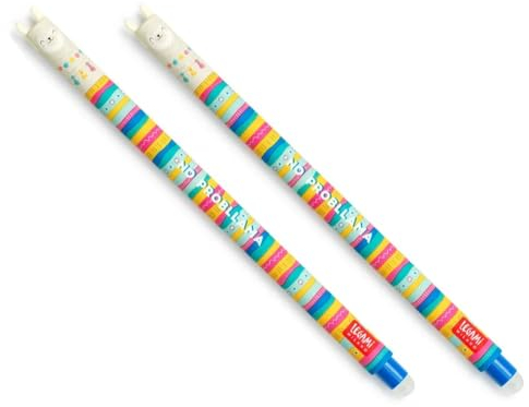 LEGAMI radierbarer Gelstift Lama, wärmeempfindliche Tinte, 0,7 mm Spitzendurchmesser, 15 cm Länge, blaue Tinte (2er-Pack)