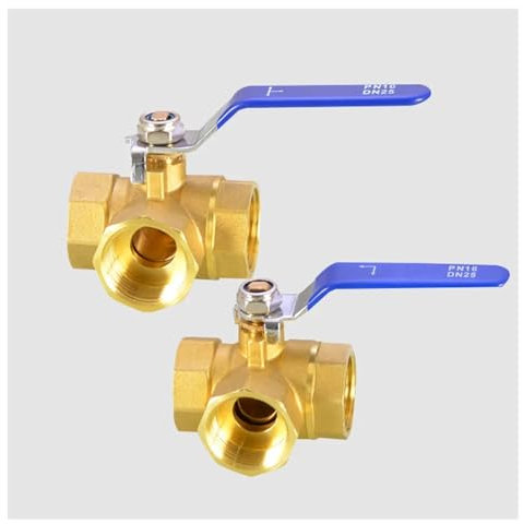 AQXYWQLL 1/4 3/8 1/2 3/4 1 BSP Innengewinde Messing Vollanschluss T-Anschluss L-Anschluss 3-Wege-Kugelhahn-Anschlussadapter for Wasser, Öl, Luft, Gas(1/4,L-type)