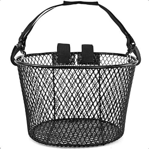 Adult Bike Basket Front, Bicycle Basket for Women, Waterproof Metal Wire Bicycle Basket with Carrying Handle, Suitable for Most Adult Bicycles, Practical Bike Accessories