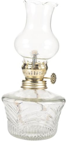 Alipis 1 Juego antorcha Linterna LED Triste Quemador lampara Escritorio lampara de Mesa lampara quitamiedos candeeiro Mesa lámpara de Aceite de Vidrio luz de Queroseno Transparent