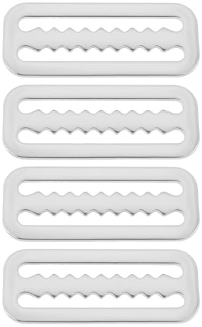 Briny River 4PCS Scuba Weight Belt Keepers for 2 Inch Webbing Belts 6x2.3cm 316 Stainless Steel Scuba Weight Belt Clips for Diving or Other Water Sports Silver