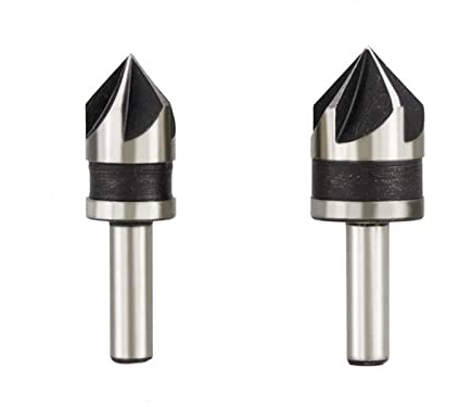 Brocas de chaflán de vástago redondo/hexagonal (2 o 3 piezas), broca avellanadora de 82 grados y 5 flautas, broca for carpintería, cortador de chaflán for herramientas eléctricas de madera y metal.(2p
