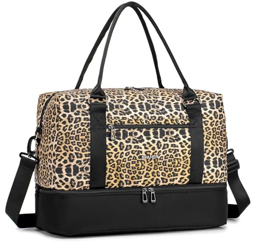 SPAHER Bolsa de Viaje 45x36x20 EasyJet Equipaje de Mano Bolsa de Deporte Mujer con Compartimento de Zapatos Bolsa de Gimnasio Grande Impermeable Bolsas de Fin Semana Mujer Gym Bag Cabin Duffle Bag