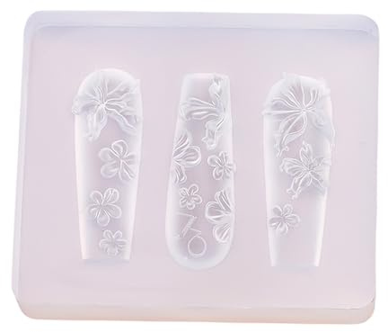 Molde de silicona para uñas 3D con diseño floral para diseños elegantes e intrincados, accesorio profesional para manicuristas