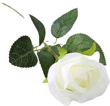 TENVORA Brautstrauß,Brautstrauss Künstliche Rosen, rot, realistisch, mit langem Stiel, Blumenstrauß, Arrangement for Hochzeit, Brautparty, Party, Dekoration, 10 Stück(White Bud)