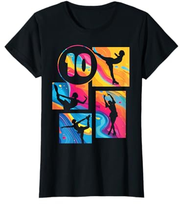 10. Geburtstag Eiskunstlauf Schlittschuh 10 Jahre Mädchen T-Shirt