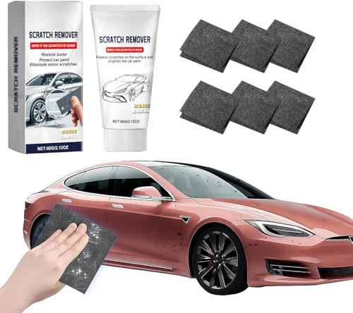 Panno Nano Per Rimuovere Graffi Auto 2025, Kit Riparazione Carrozzeria con 50g Pasta Lucidante, Panno in Microfibra Riutilizzabile per Vernice e Superfici, Facile da Usare