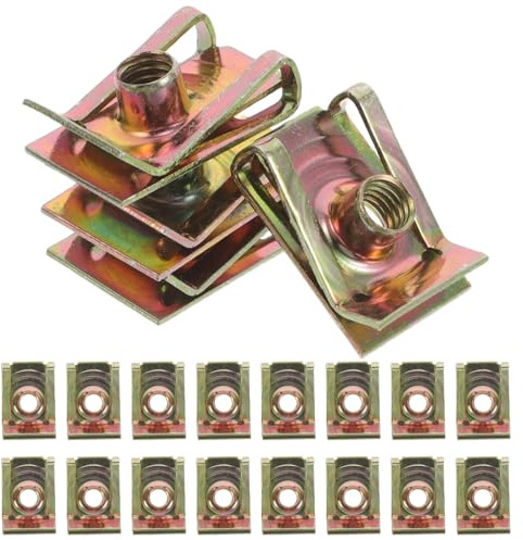 HOODANCOS 100 Pezzi Clip di Fissaggio Targa a U in Metallo M6 Supporto Targa Resistente alle Intemperie per Paraurti Anteriori e Posteriori Kit Elementi di Montaggio Auto per Sostituzione