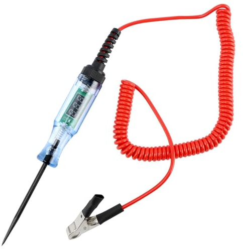 Automotive Circuit Tester, Automotive Test Light with 3-48V LED Digital Display, Dual Color Polarity Indicator Light, Voltage Test Pen (red+black)