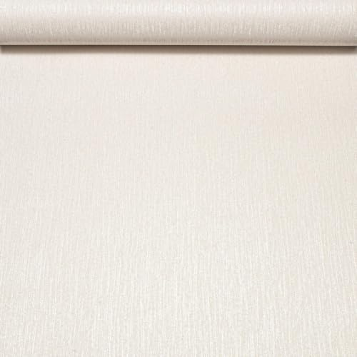 SOPHIE LAURENCE Ivory Beige Wallpaper Plain Vinyl Textured Hides Wall Cracks Slightly Imperfect Full 10m Roll