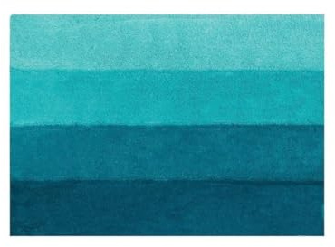 Spirella Badteppich Badematte Badvorleger Duschvorleger Mikrofaser Hochflor flauschig 60x90 cm – Türkis/Petrol