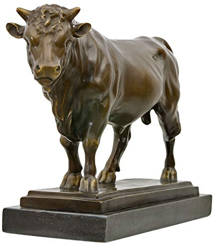aubaho Bronzeskulptur Stier im Antik-Stil Bronze Figur Statue 50cm