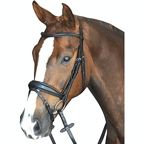 Collegiate Mono Crown Padded Raised Flash Snaffle Bridle Cob Black