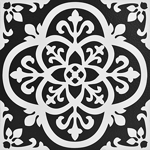 FloorPops Black Gothic Peel & Stick Floor Tiles, FP2475