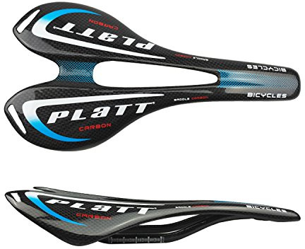 PLATT cykel kolfiber sadel lättvikt cykelsits för vägcykel och mountainbike 3K glans, blå