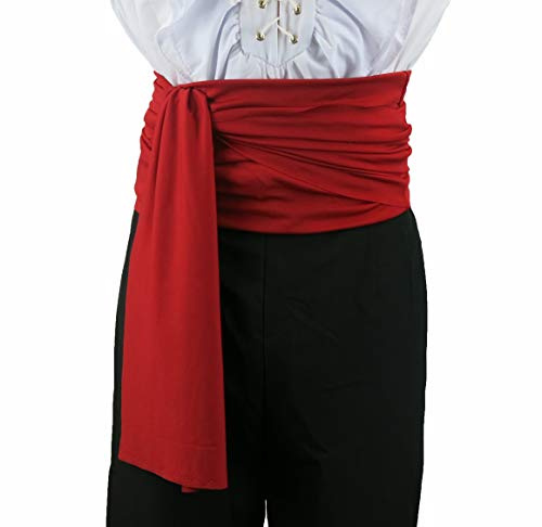 Flyingstart Pirate sash Zorro Dracula Fancy Dress Accessorie Buccaneer LARP Costume - Red