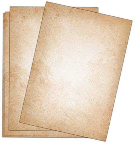 Vintage Briefpapier hell 100 Blatt im DIN A4 Format - beidseitig bedruckt in qualitativem 120g Papier - von Sophies Kartenwelt