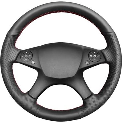 MEWANT Lenkradbezug für Benz W204 C-Klasse 2007-2010 C280 C230 C180 C260 C200 C300 Lenkradhülle aus Kunstleder Mikrofaser Leder Lenkradbezug per Hand Nähen | Benz W204 C-Klasse 2007-2010 C280 C230 C180 C260 C200 C300 / Hand Nähen Mikrofaser Leder Atmungsaktiv Für Beheizte Lenkräder