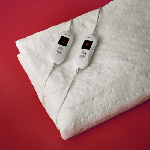 Silentnight Hotel Collection Double Electric Blanket - Luxury Cosy Comfort Covered in a Super Soft Fleece Fabric - Full Mattress Coverage with Easy Fit Straps - 3 Heat Settings, 193 x 137cm, Double