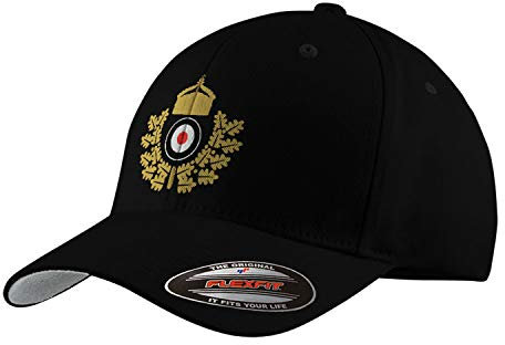 Copytec Flexfit Kaiserliche Marine Offizier Abzeichen Kokarde Kaiser Wilhelm Kappe #32994, Farbe:Schwarz, Flexfit Kappe:L/XL