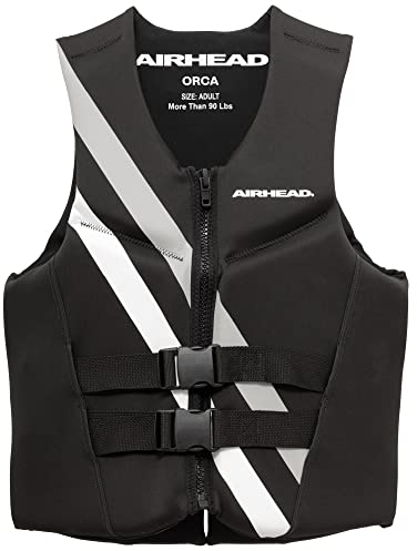 Airhead ORCA Kwik-Dry NeoLite Flex Life Jacket for Adults & Kids - USCG Approved Life Vest for Men, Women, Youth & Child, Watersports Vest for Boating, Tubing & PWC, Medium, Black