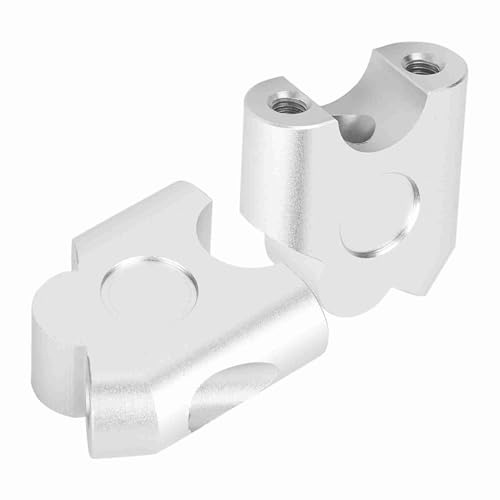 Handlebar Clamp,22mm Universal Motorcycle Handlebar Riser Mount Clamps,CNC Aluminum Alloy Handlebar Clamp Risers (Chrome)