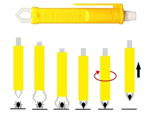 C.A.O. - Pinza per zecche in polipropilene - Lunghezza 9,5 cm - Larghezza 2,2 cm - Diametro ø 1,2 cm
