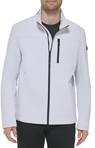 Calvin Klein Men's Water Resistant, Windbreaker Jackets (Standard and Big and Tall), Soft Shell White, L