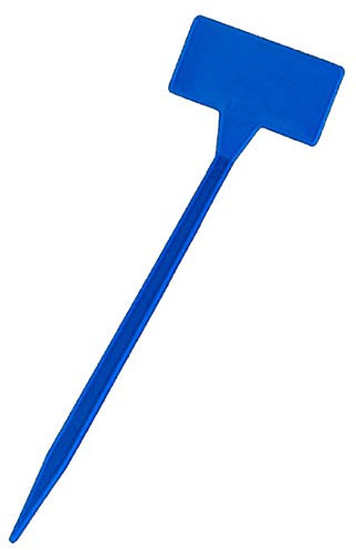 Xidmold 20 Stück Gebogen-Kopf T-Form Plastik Pflanzenschilder, Pflanzenstecker zum Beschriften, Stecketiketten Kunststoff Pflanzenstecker Beschriften Gartenschilder wetterfest (Blau, Klein)