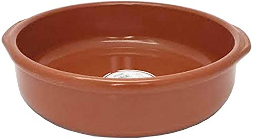 Tradineur - Cazuela redonda de barro - Apta para vitro y horno - Ideal para guisos y asados caseros –Ø 28 cm
